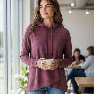 Freely Casual Plum Lightweight Hoodie